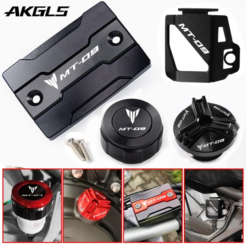 Para Yamaha MT09 mt-09 09 FZ09 2014-2021 Acessórios Capa Protetora De Fluido De Freio Dianteiro E Traseiro Porta De Proteção De Enchimento