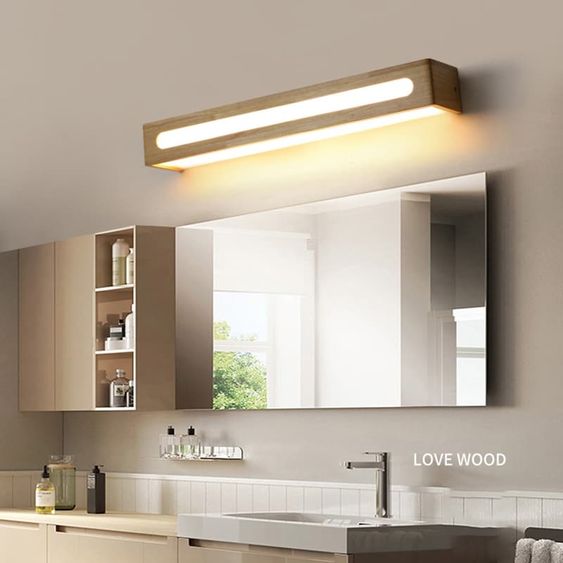 Moderna Lâmpada De Parede LED Nordic Espelho Luz Madeira Acrílico Arandelas Iluminação Interior Decoração Para Casa Quar