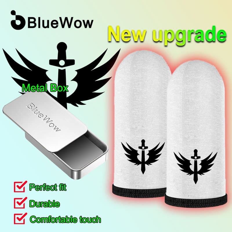 Bluewow 【 Fallen Angel 】 Game Manga De Dedo Nano Fibra Respirável Luvas Finas Para Pubg