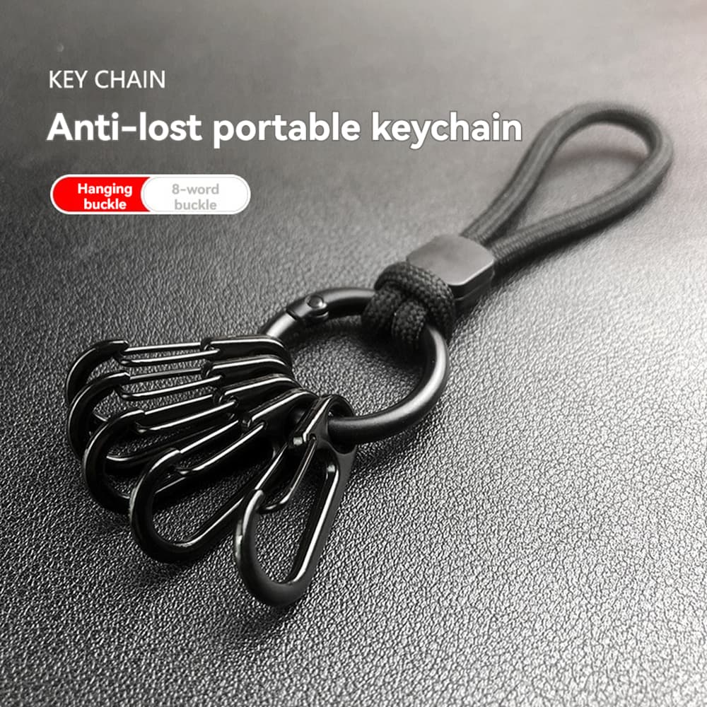 Chaveiro Original Niche High-End Black Metal 8-Caracteres Fivela de Chaveiro Pingente Chaveiro Multiuso Fivela de Corda