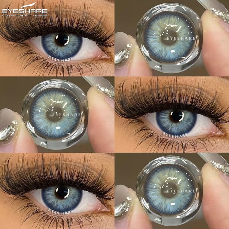 EYESHARE 2 Peças Par Colorido Cor Natural Lente De Olho Uso Anual Contato Para Mulheres E Homens Maquiagem Cosmética