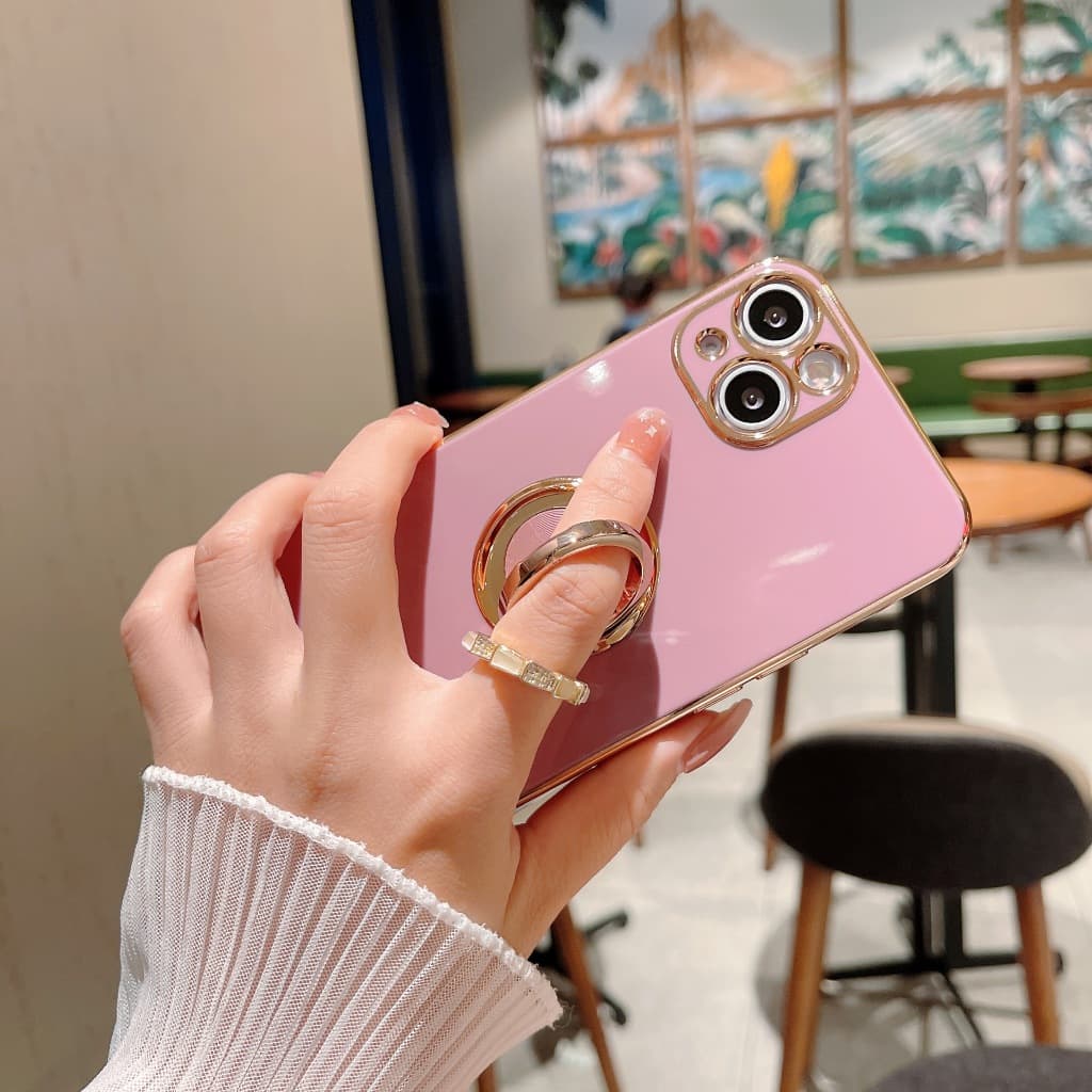 Capinha iphone 13 normal com proteção contra quedas para iPhone 7P XR 11 12 com suporte para anel