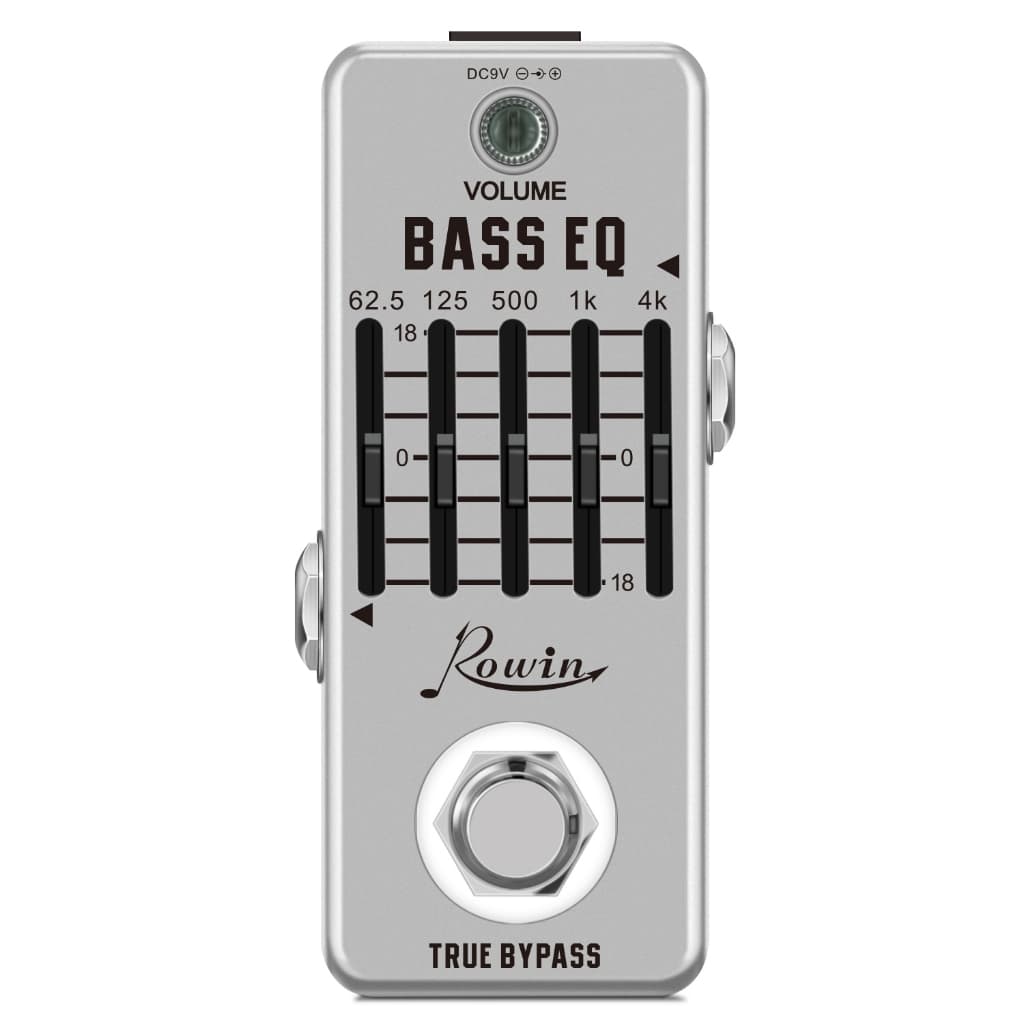 Rowin Bass EQ Pedal 5 Band Equalizador Efeitos De Baixo mini Para Elétrico True Bypass