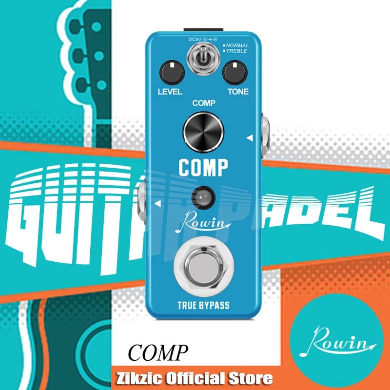 Rowin Guitarra Baixo Pedal Compressor Efeito Comp Clássico Estúdio Grau Compressores Manter Sinal Original Transients Pu