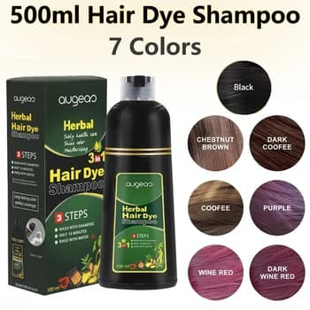 Compre 1 Leve 1 Conjunto De Shampoo De Cor De Cabelo De Ervas 3 Em 1 Coloração De Longa Duração Para Cabelos Grisalhos B