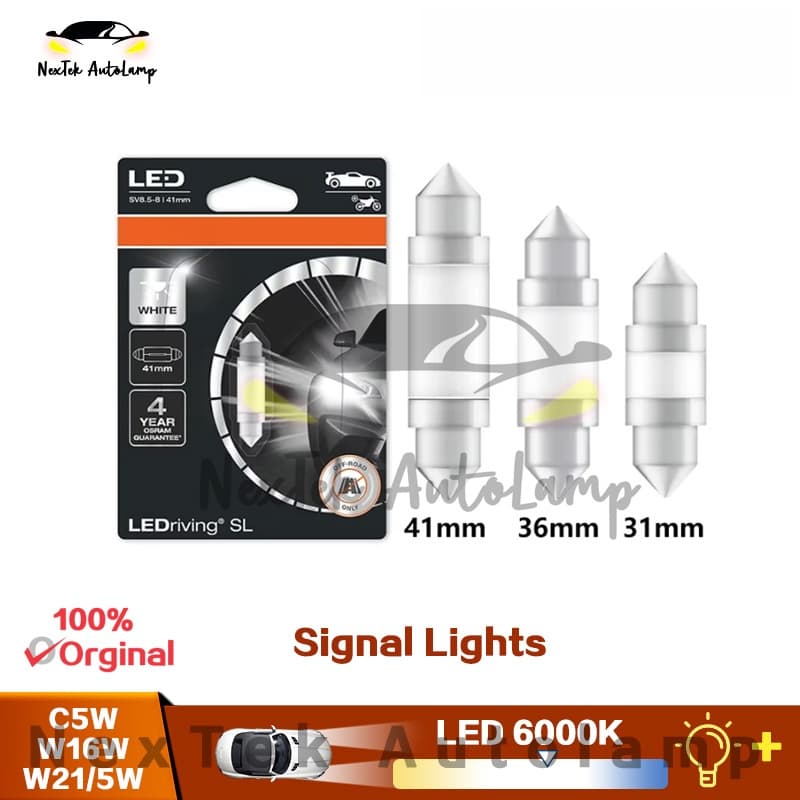 OSRAM LEDriving SL LED C5W 29mm 36mm 41mm T20 W21/5W T15 W16W 12V 6000K Luz Branca Lâmpada De Sinalização De Carro