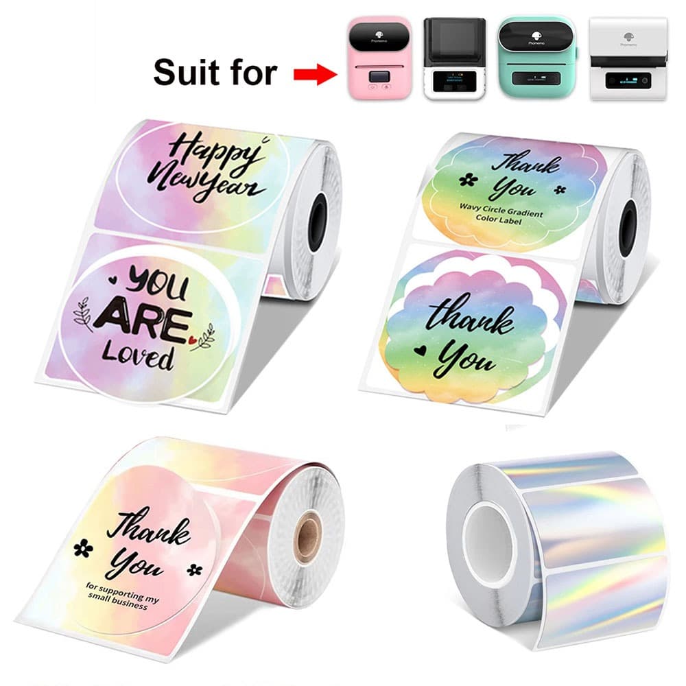 Rolos De Etiqueta De Impressora M110 , 30/40/50mm , Laser/Transparente/Colorido , Papel Térmica Para Phomemo M110 M200 M220 E210 P50 , Fabricante De Etiquetas