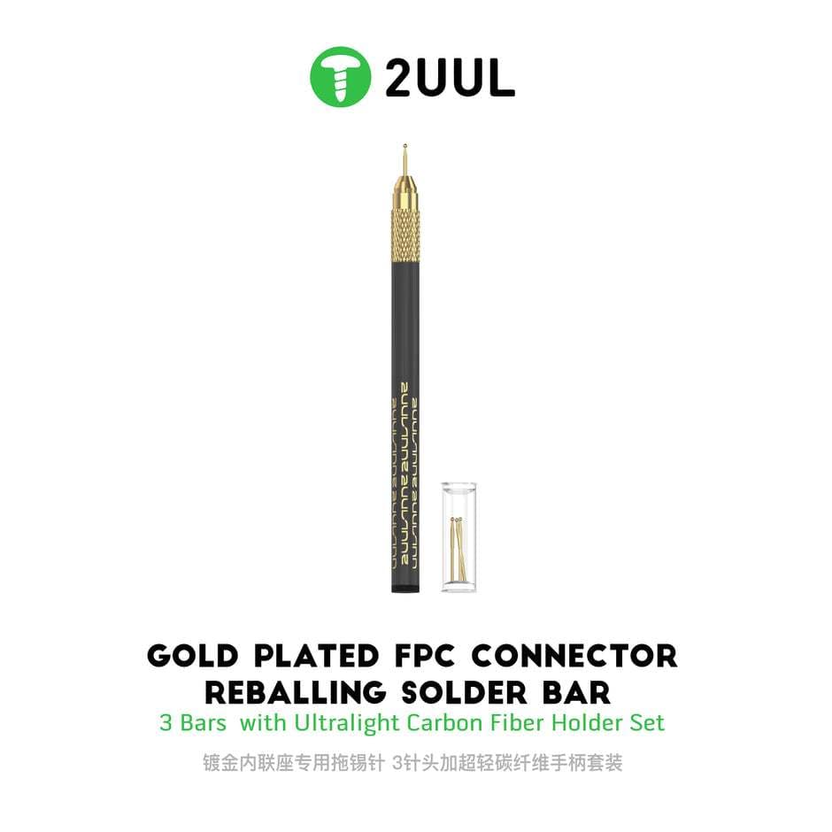 2UUL SC98 Banhado A Ouro FPC Conector Reballing Barra De Solda 3 Barras Com Suporte De Fibra De Carbono Ultraleve Conjunto Para Reparo De Telefone Móvel