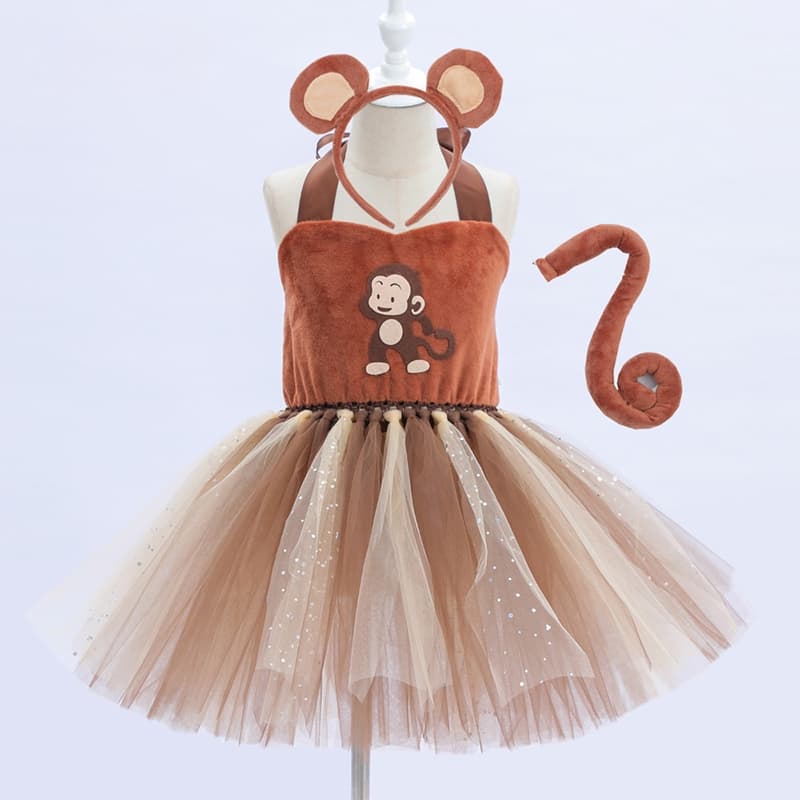 Bebê Meninas Halloween Carnaval Traje Bonito Pequeno Macaco Crianças Vestido Para Menina Festa De Aniversário Roupas