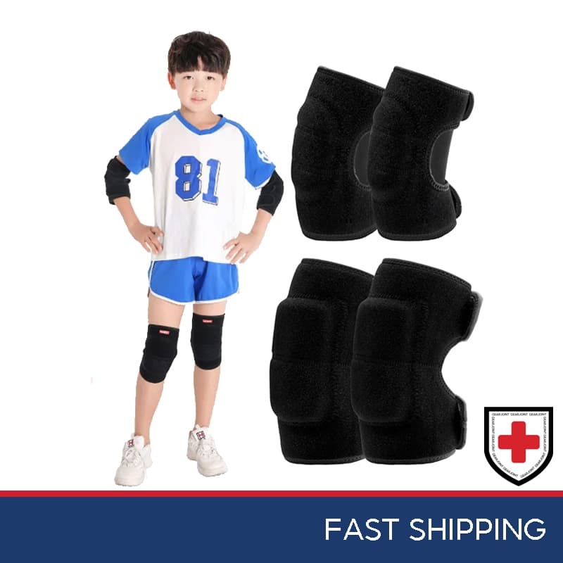 Joelheiras E Cotoveleiras Para Crianças (Par) , Infantis Ajustáveis Equipamento De Proteção Ciclismo Voleibol Skate Fute