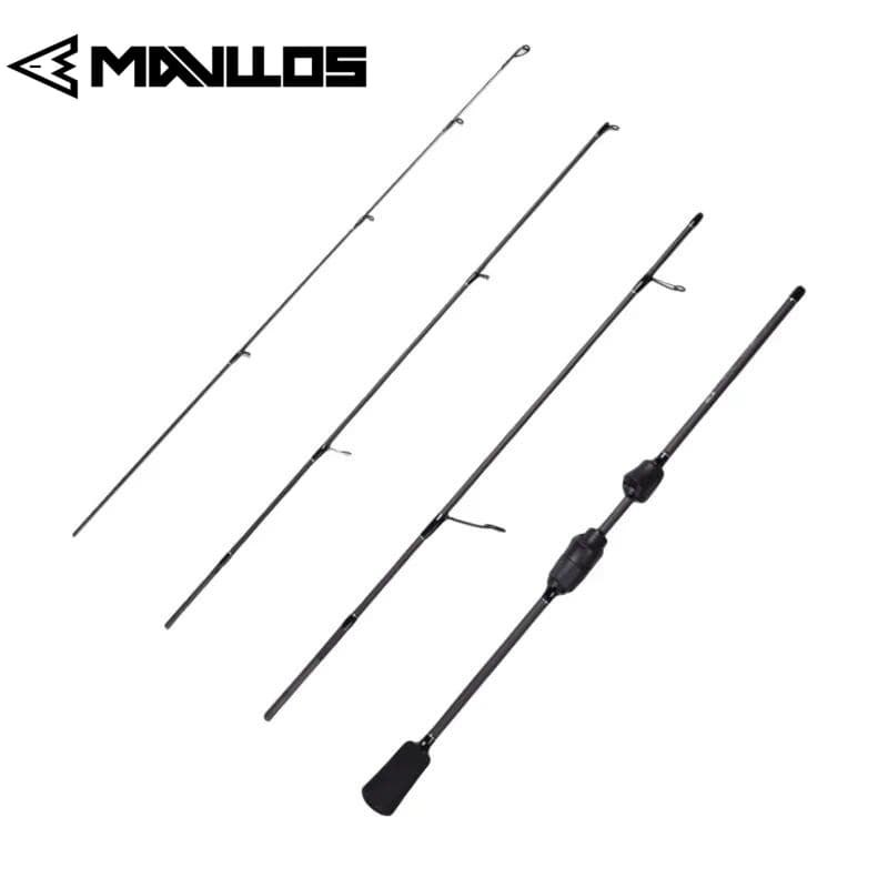 Mavllos Resoluto Varas De 4 Seções Carbono Baixo Pesca Vara Giratória Isca 0.8-7g Linha 2-6lb Toray 30T Ponta Sólida Luz Ação Rápida BFS De Fundição