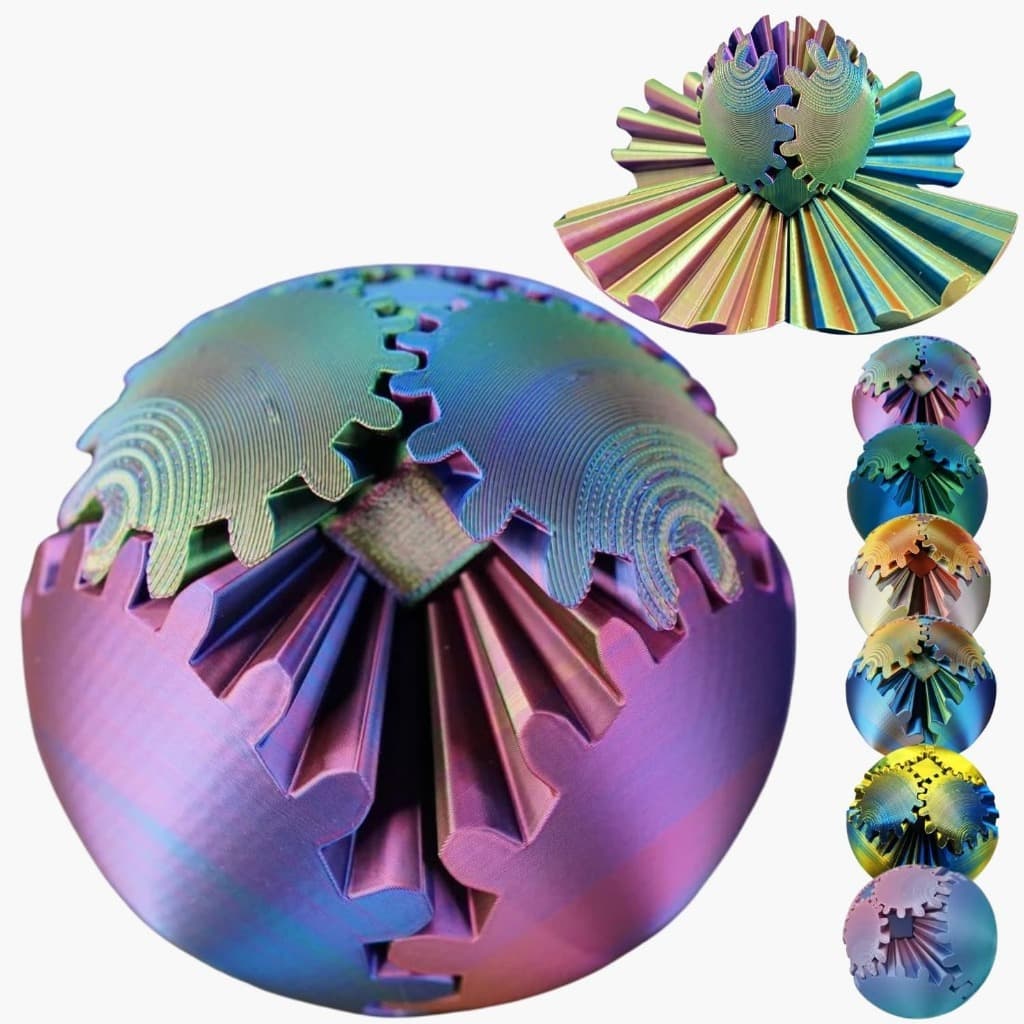 Bola De Engrenagem , Impressa Em 3D De 10 Cm , Brinquedos De Inquietação , Esfera Brinquedo De Estresse Mesa GearSphere