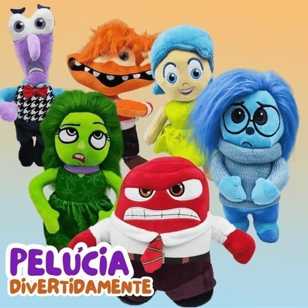 Pelúcia Divertidamente 2 Tristeza Riley Alegria Raiva Ansiedade Nojinho Medo Pelucia