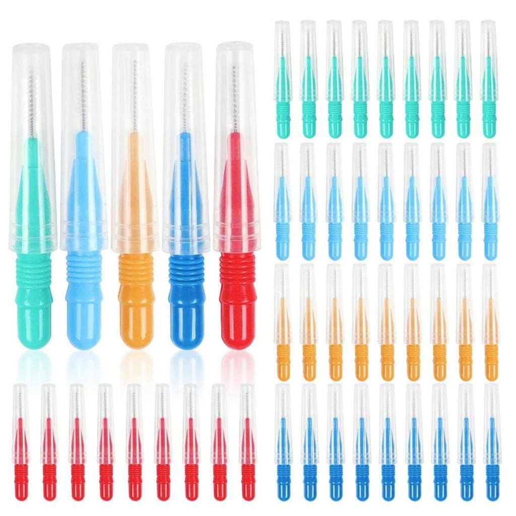 50 Pçs Fio Dental Higiene Oral Plástico Macio Escova Interdental Palito Saudável Para Limpeza Dos Dentes Cuidados Orais