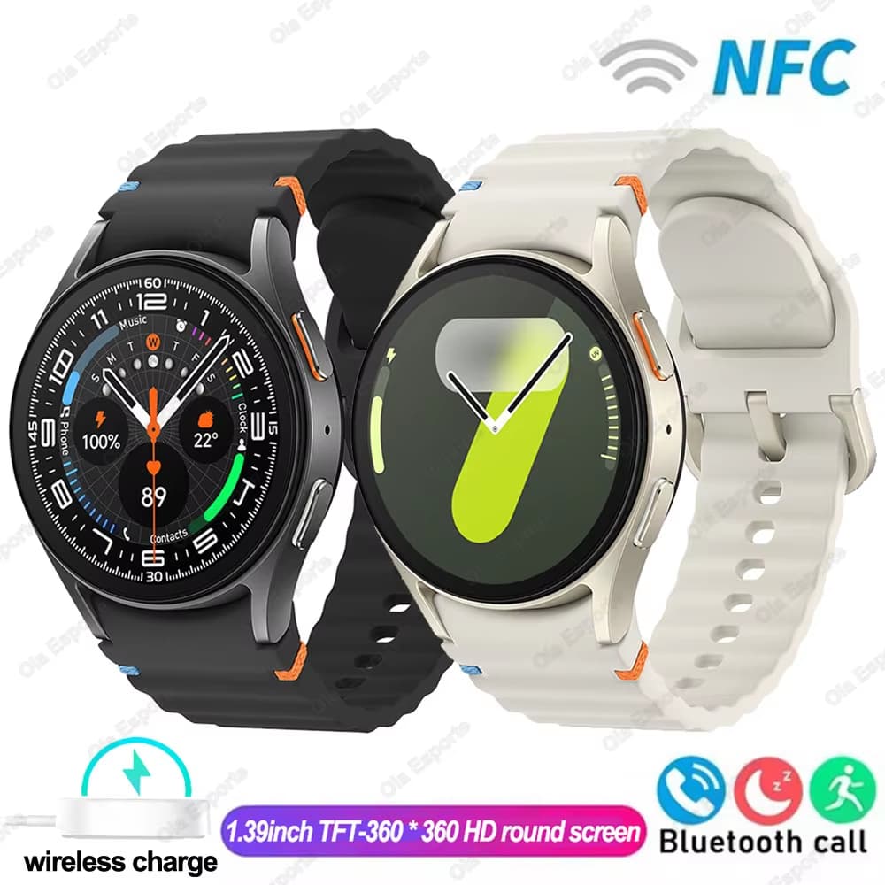 Para Galaxy Watch 7 Relógio Inteligente 44mm Homens Mulheres NFC Smartwatch Custom Dial Voice Call Tracker Watch