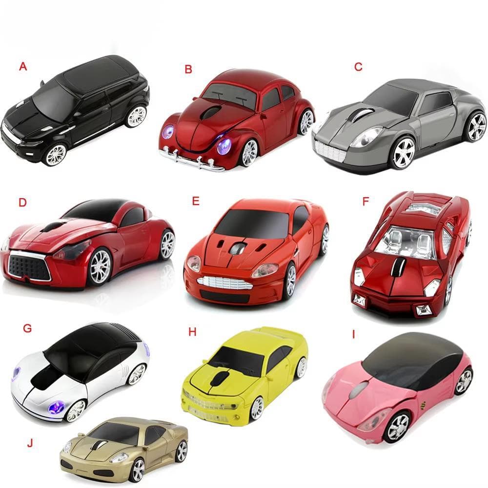 Mouse Sem Fio 2.4Ghz Ergonômico Design De Carro Esportivo Leve Portátil Para Jogos De Computador Com Receptor USB Laptop