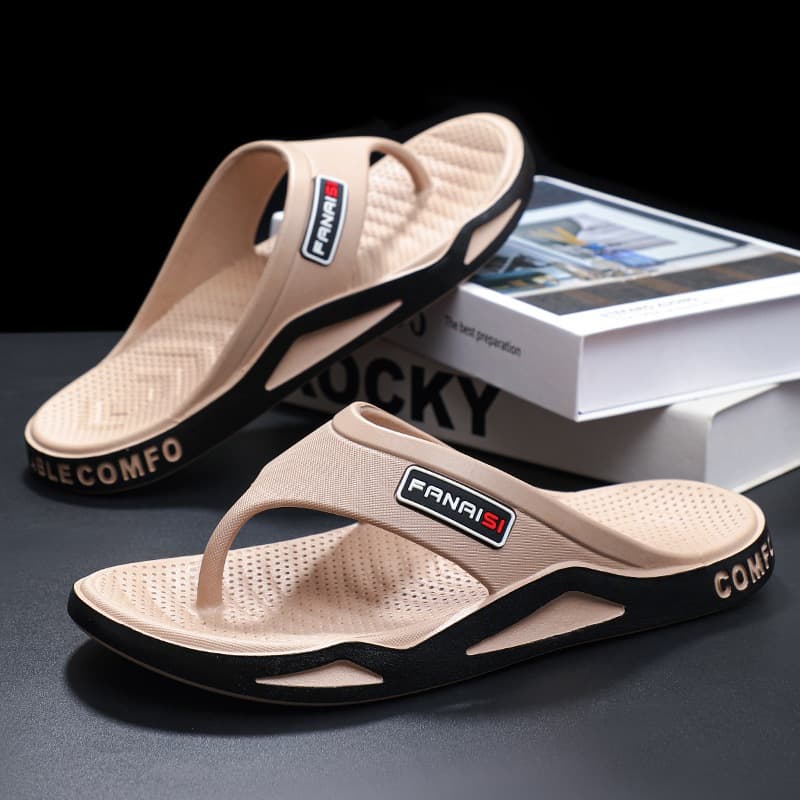 Chinelos De Verão Sapatos Sola De Borracha Flip Flops Antiderrapante Moda Masculinos