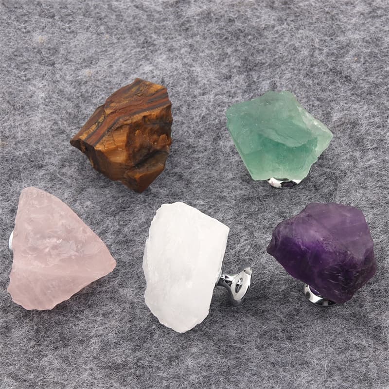 Pedra De Cristal Natural Móveis Lidar Com Gaveta Botões Irregular Áspero Alças De Para Armário Cozinha Guarda-Roupa Puxa