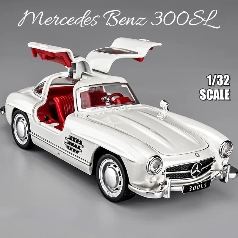 1 : 32 Escala Benz 300SL Liga Modelo De Carro Diecast Som Luz Amantes Do Coleção Crianças Presente Aniversário Metal Meninos Brinquedos