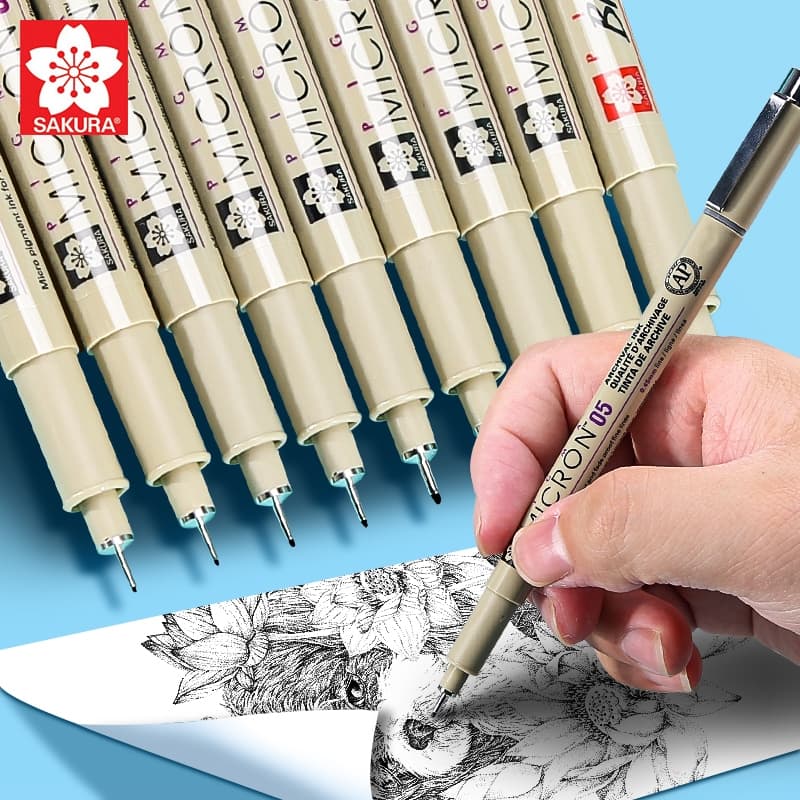 SAKURA Pigma Micron Caneta Preto Pigmento Forro Agulha À Prova Dwaterproof Água Arte Pintura Desenho