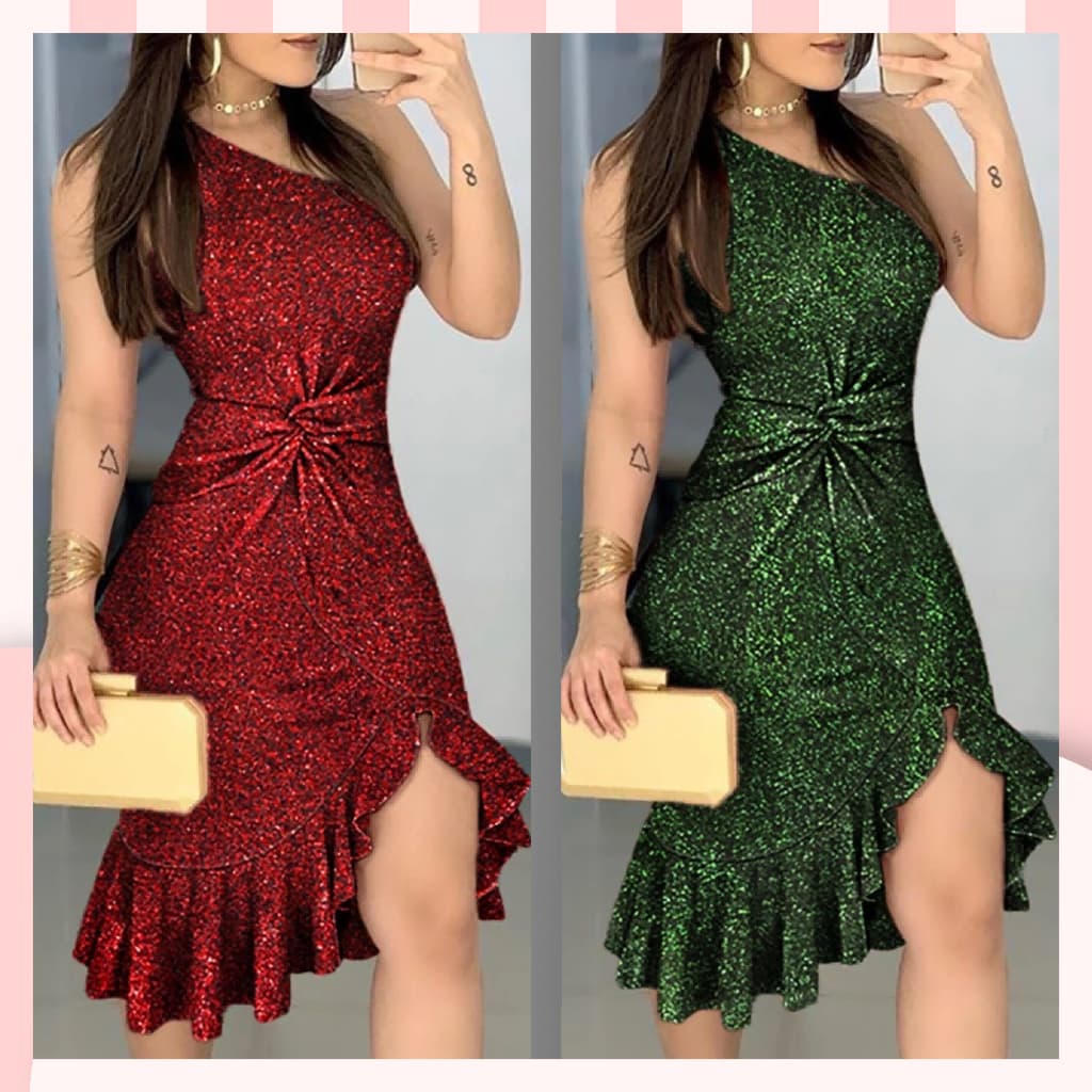 Verão Europeu E Americano Roupas Femininas Cor Sólida Babados Sem Costas Slim Fit Vestido Longo Banquete Festa De Ombro