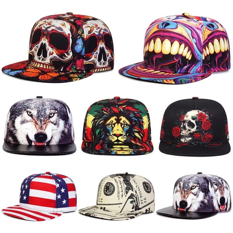 Boné snapback Da Moda Para Homens , vintage Com Estampa De Caveira/Leão/Lobo Mulheres De Beisebol Hip hop