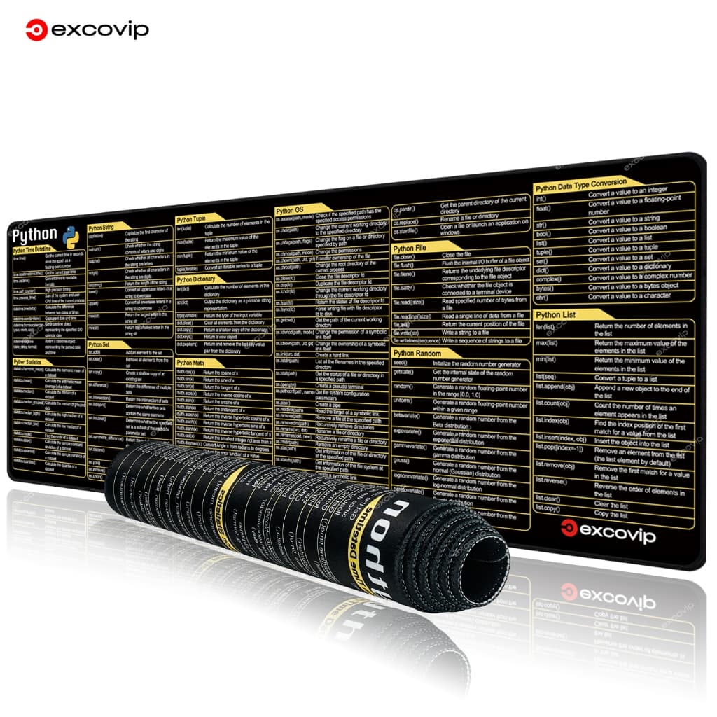 Para python Teclado de atalho em inglês Mouse Pad Linguagem de programação de computador Costura macia e confortável Res