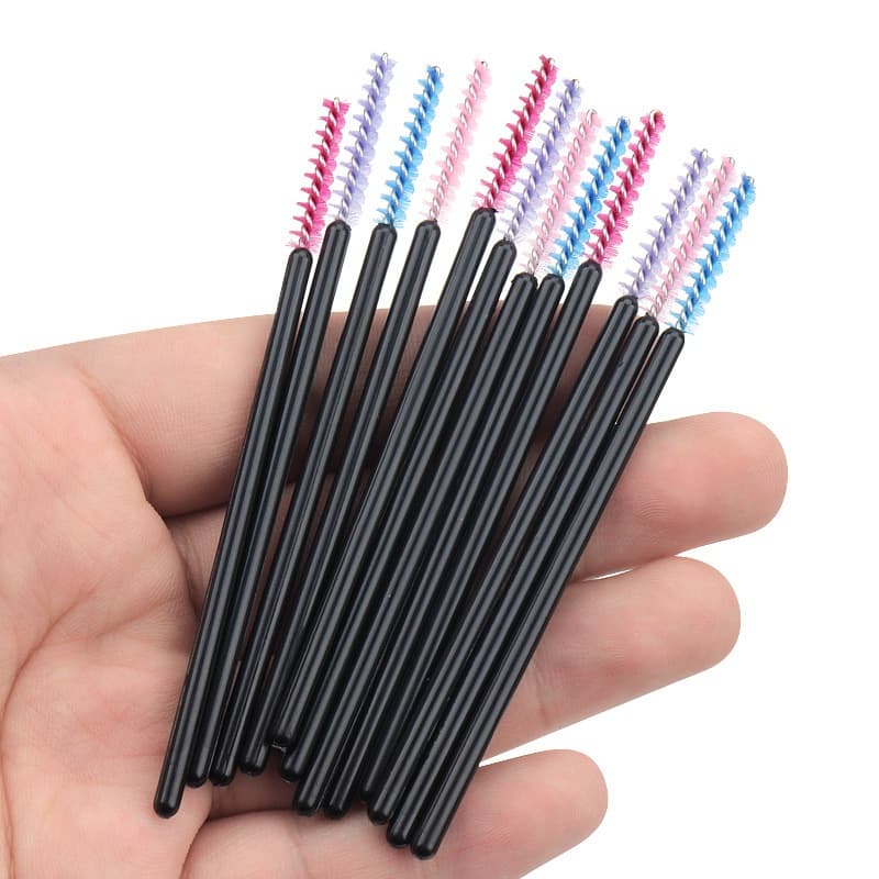 50 Pçs Escovas De Cílios Descartáveis Cristal Sobrancelha Escova Rímel Varinha Aplicador Spoolie Diamante Lidar Com
