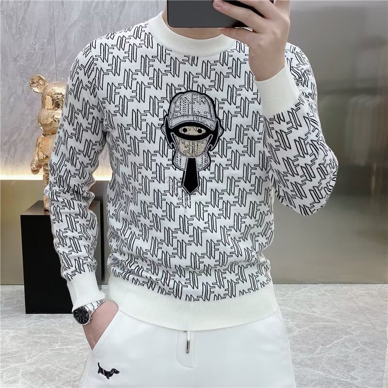 Primavera outono lã moletom masculino preto branco M-3XL carta impressão completa americano na moda rua Wear solto em to