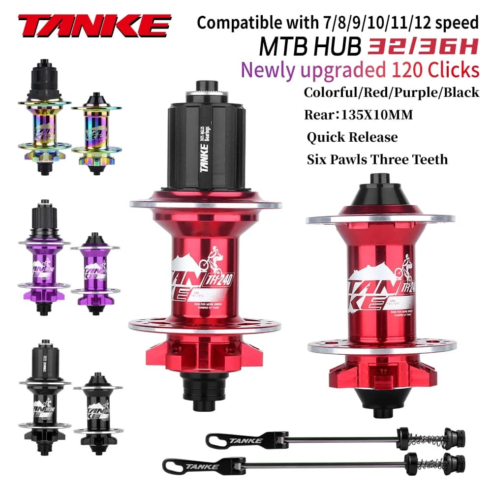 TANKE 120 Clique Hub Rolamento MTB Dianteiro Traseiro 32 36 Furos Freio A Disco Cubos De Bicicleta 7 8 9 10 11 12 Veloci