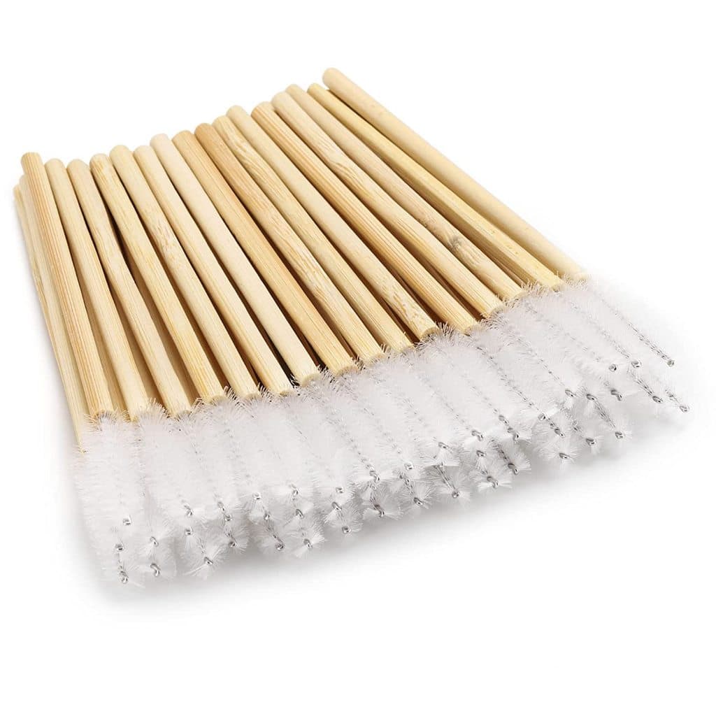 100 Pçs Escova De Cílios Varinhas De Rímel De Bambu Para Sobrancelha E Spoolies Delineador Aplicador Labial Extensão