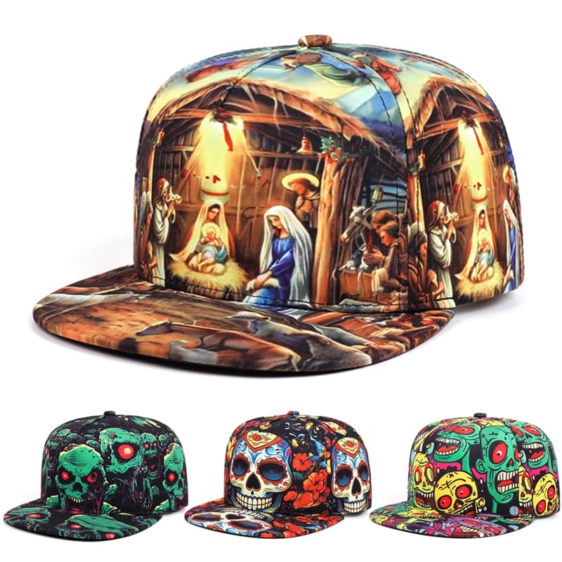 Novo Boné snapback Para Homens E Mulheres , vintage De Hip hop , Presente De Halloween De Esqueleto Beisebol Da Moda
