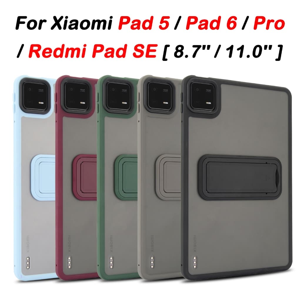 Capa Ultra Fina e Fosca para Xiaomi Pad 5/6/Pro 11" Compatível com Redmi Pad SE 11'' 8.7'' Com Suporte Ajustável