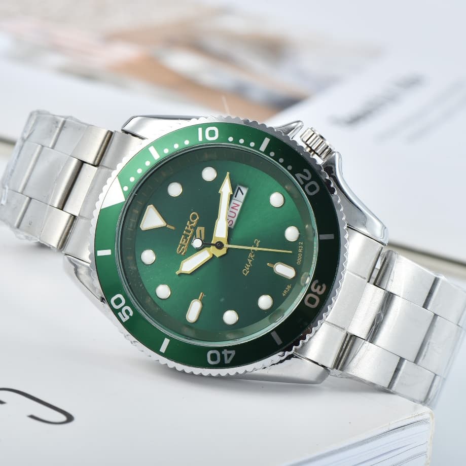 SEIKO SEIKO Relógio Casual Impermeável Pulseira de Aço Inoxidável Moda Simples Relógio Masculino dgyh