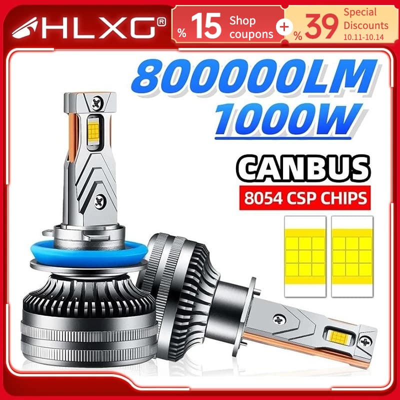 três anos H11 H7 H4 Faróis Canbus LED H3 H8 H1 HB3 HB4 9005 9006 9012 HIR2 H9 6500K Lâmpada De Carro