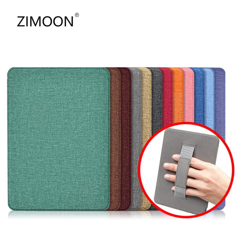 Tecido Slimshell Caso Inteligente Com Alça De Mão Para Kindle Paperwhite 12/11/10/7/6th Leve PU Capa De Couro Magnética