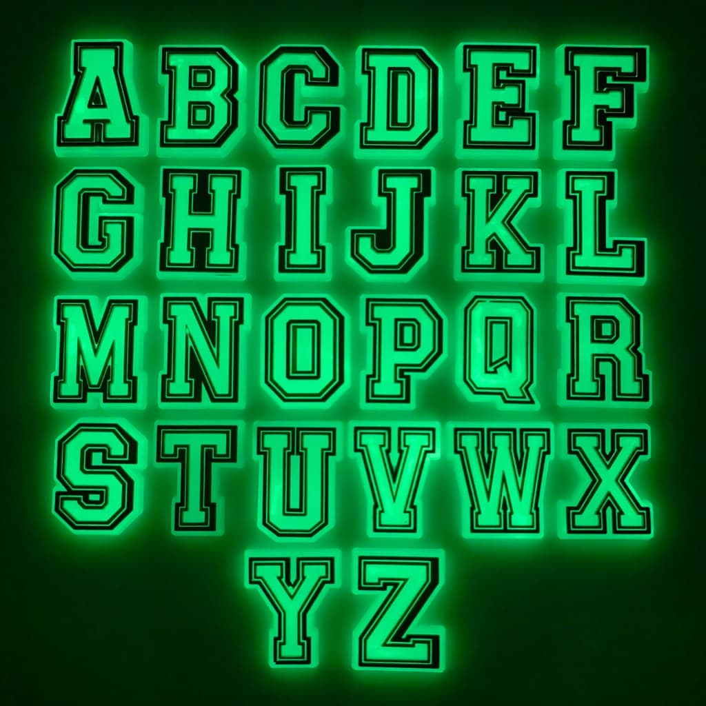 Alfabetos Fluorescentes Números Tênis Encantos Sandálias Pingente Botão Original Sapato Tamanco Pinos Presentes Para Ami