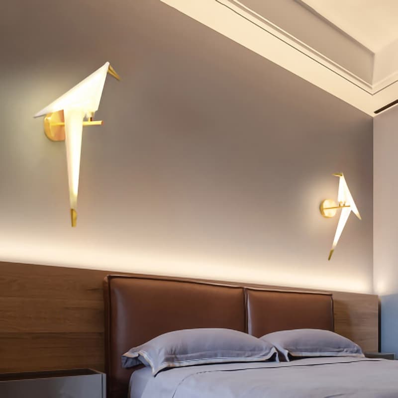 Luz Moderna De Luxo LED Lâmpada Parede Pequeno Pássaro 110V 220V Suporte Para Cabeceira Quarto Sala Estar loft Decoração