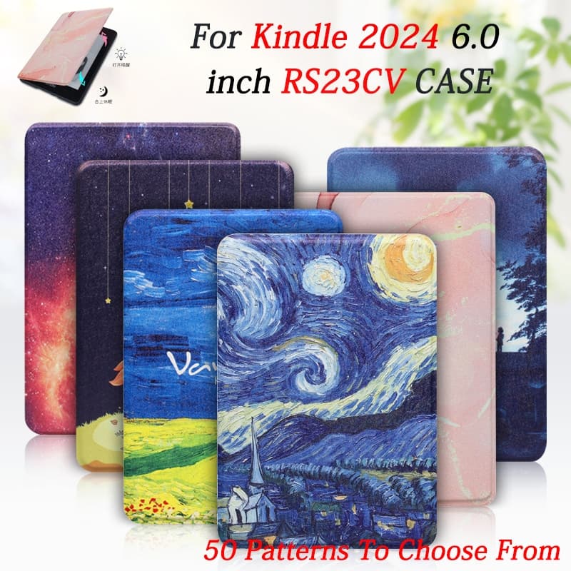 Capa Para Kindle 11ª Geração 2024 2022 RS23CV C2V2L3 de Couro Flip E-Reader com Despertar e Suspensão Inteligente
