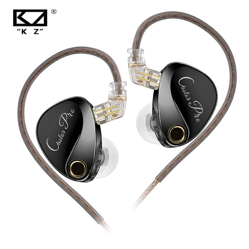 KZ Castor Pro Fones De Ouvido Intra-Auriculares Com Fio Drivers Dinâmicos Duplos De 10mm Ajustáveis Personalizados Alta