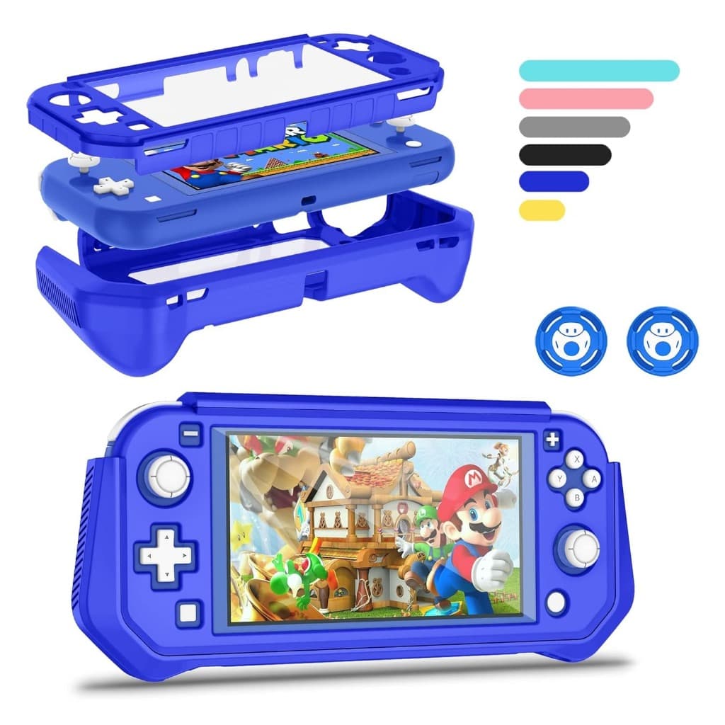 Capa Protetora Switch Lite Para Nintendo , Com TPU Removível + Protetor De Tela De PC Integrado E 2 Tampas De Aperto De