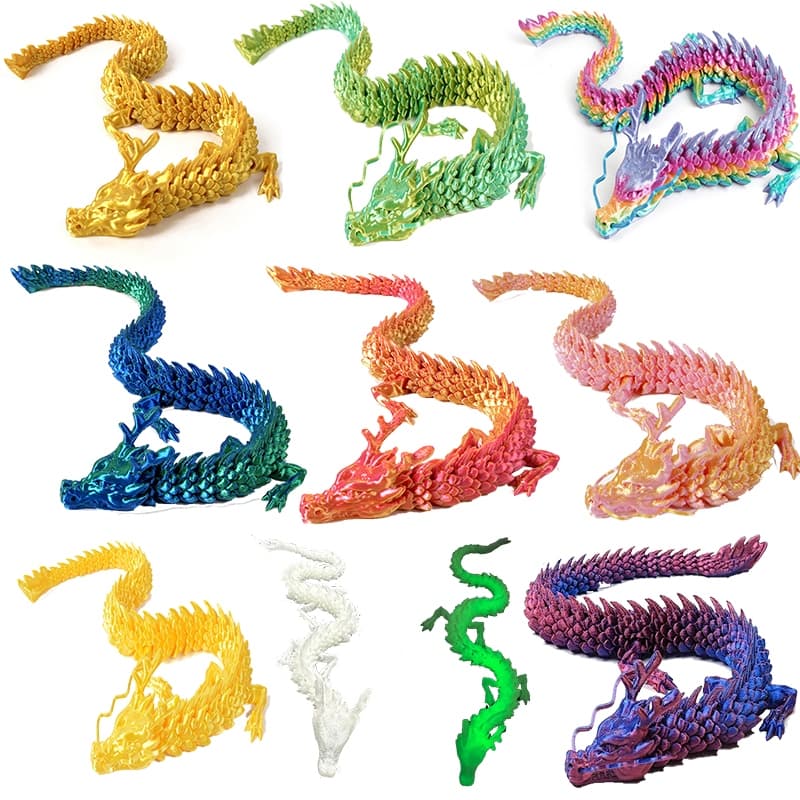 Dragão De Cristal Impresso Em 3D 9 Cores , Articulado Flexível , Brinquedos Para Alívio Do Estresse Autismo/Add