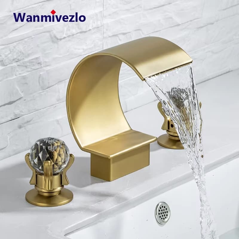 Torneira Misturador de Bacia de Banheiro Torneira Dupla Handle Água Fria e Quente