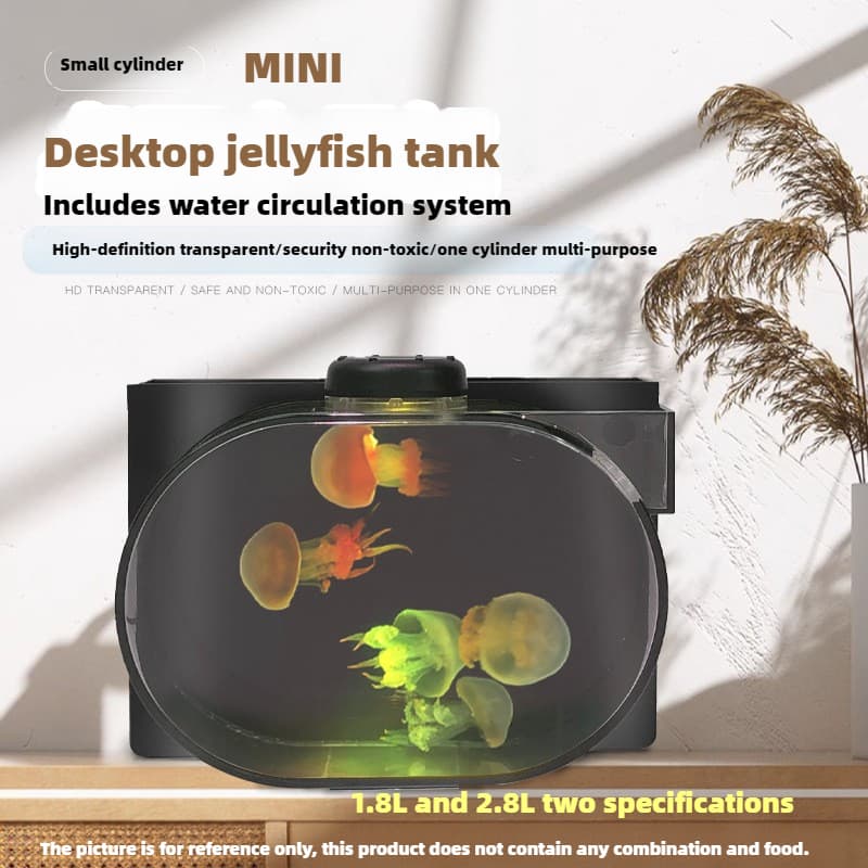 Mini tanque de peixes mini aquário tanque de água-viva tanque de peixes Akatsuki mar lua atlântico Betta Desktop dedicad