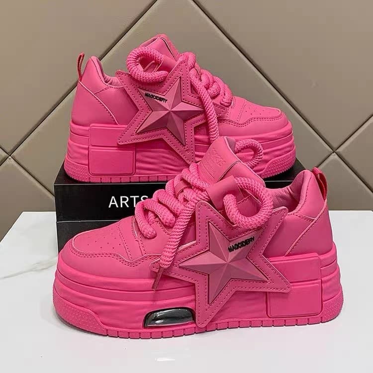 2024 Início Da Primavera Sapatos Femininos De Sola Grossa Novos De Moda casual Com Fundo De Pinho