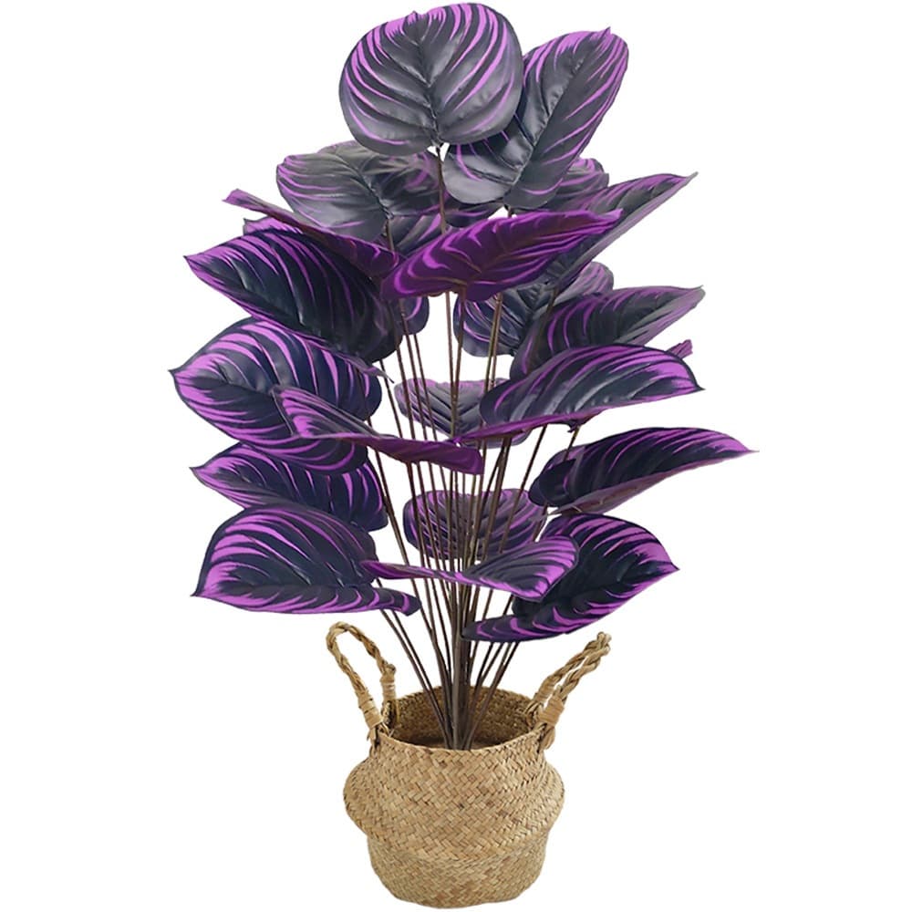 Decoração De Festa Em Casa Folha Roxa Planta Artificial Simulação Pote Bonsai Flor Ornamento Mesa Do Quarto Hotel Decora