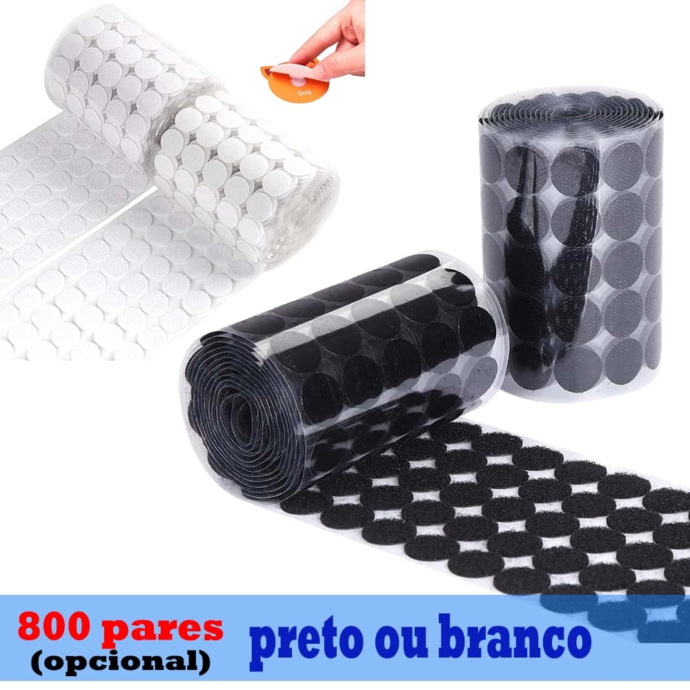 Premium 2cm 800 Pares De Velcro Adesivo Redondo Contato Fechado