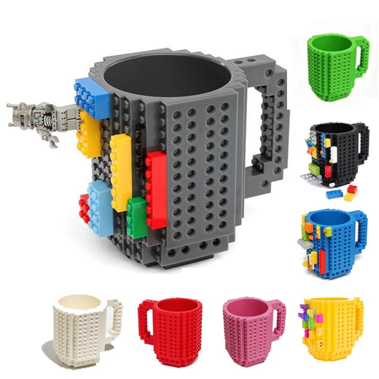 350ml bloco de construção copo DIY caneca montado copo com acessórios bloco de construção brinquedo crianças copo criati