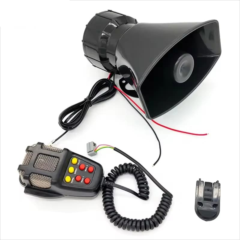 7-Som Alto Alarme De Aviso De Carro Caminhão-Falante 12V Sirene Chifre De Ar Megafone Polícia Bombeiros 110DB