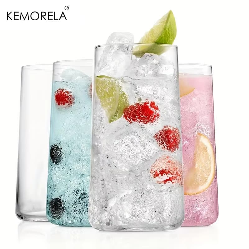 1/2/4 Unidades , Capacidade De 20 fl oz , Copos Finos De Alta Bola De Vidro Altos Transparentes Para Água , Suco , Bebid